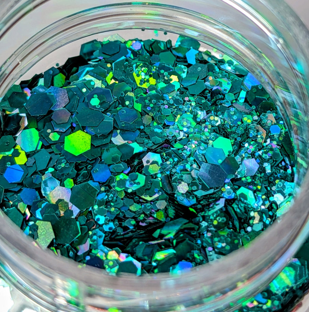 Blue Skies Holographic Chunky Glitter Mix – Blue & Teal Glitter | 2 oz Premium Glitter for Tumblers, Resin & Crafts