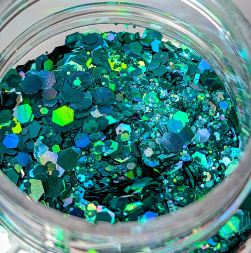 Blue Skies Holographic Chunky Glitter Mix – Blue & Teal Glitter | 2 oz Premium Glitter for Tumblers, Resin & Crafts